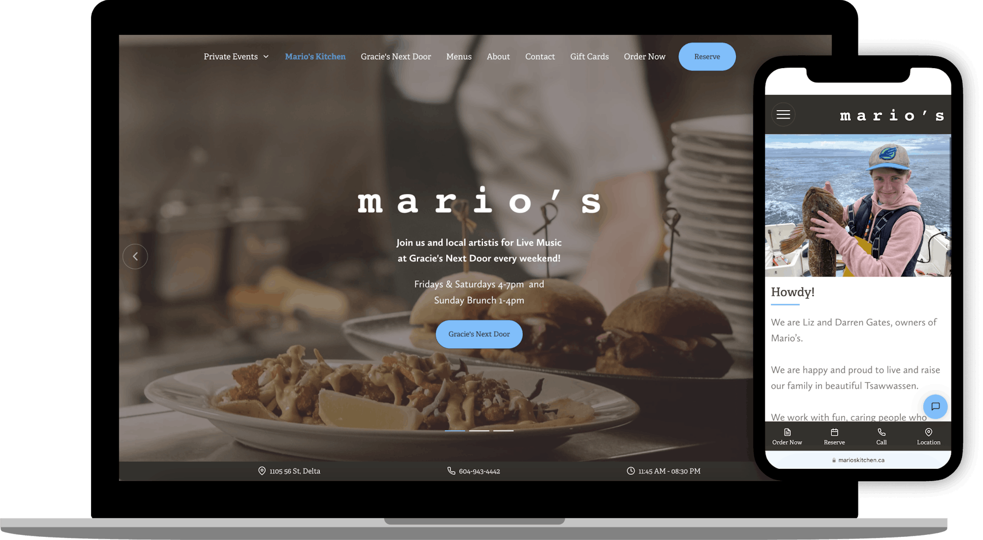 Mario's Kitchen Website