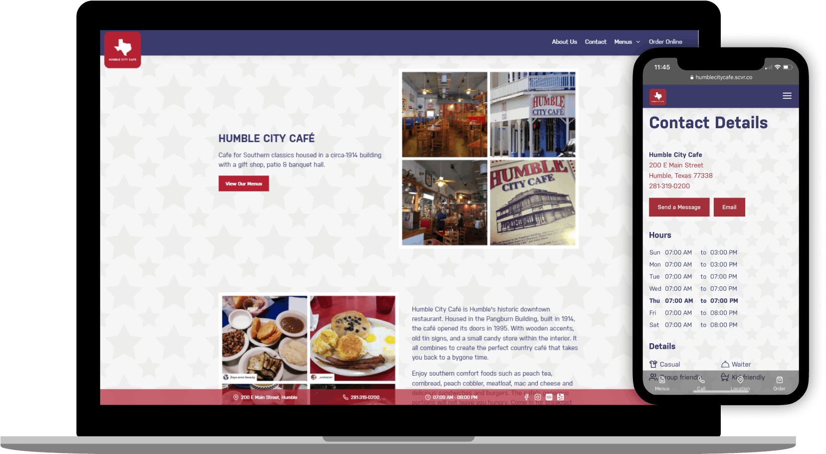 Humble City Cafe Website